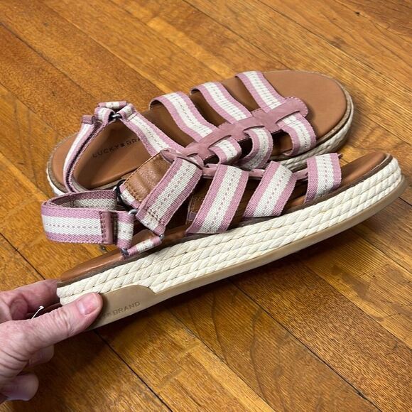 Lucky Brand Emliey Platform Sandal Strappy Pink New Size 9M - Picture 5 of 8
